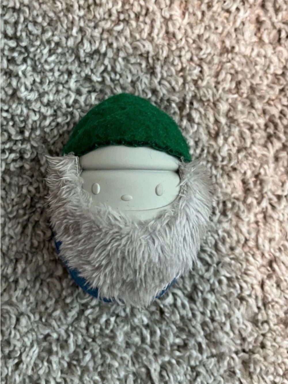 Bark Plush-Bearded Gnome Dog Toy in Green and Gray
